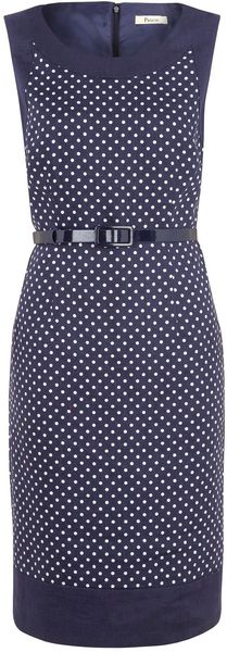 Precis Petite Spot Print Linen Shift Dress - Lyst
