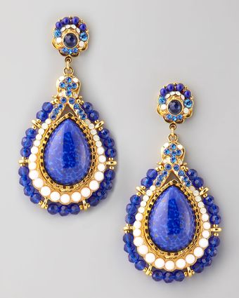 Jose & Maria Barrera Beaded Teardrop Clip Earrings - Lyst