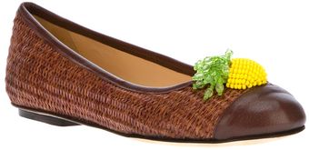 Moschino Cheap & Chic Embellished Woven Ballerina - Lyst