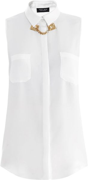 Sophie Hulme Chain Detail Silk Shirt - Lyst