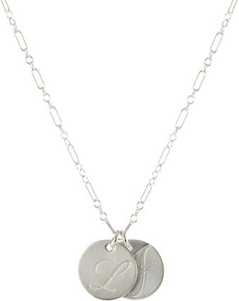 Peggy Li 2 Disc Large Script Initial Necklace Ss - Lyst