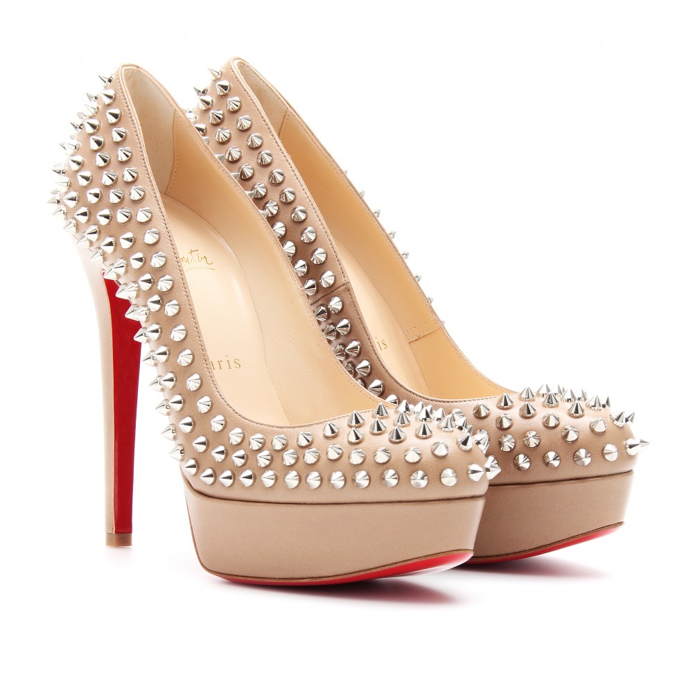 CHRISTIAN LOUBOUTIN Beige Bianca Spikes 