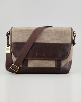 Frye Harvey Leather Canvas Messenger Bag - Lyst