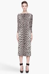 Marc Jacobs Brown and Ivory Silk Paneled Leopard Print Dress
