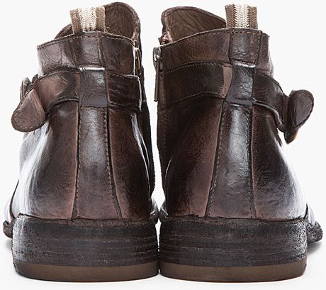 brown leather boots with straps