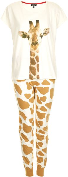 Topshop Giraffe Print PJ Set - Lyst
