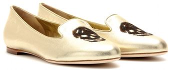 Alexander McQueen Slipper Style Loafers with Embroidered Skulls - Lyst