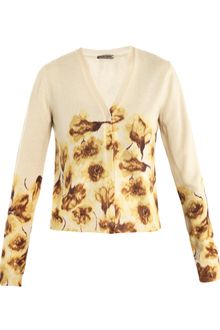 Bottega Veneta Tulip-Print Cashmere Cardigan - Lyst