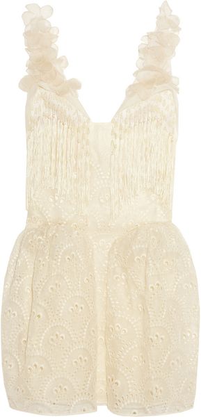 Delpozo Broderie Anglaise Cotton-Organza Dress - Lyst