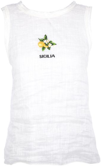 Dolce & Gabbana Embroidered Sicilia Vest Top - Lyst