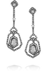 Kenneth Jay Lane Rhodium-Plated Crystal Earrings