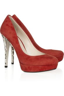 Kors By Michael Kors Suede and Snake Platform Pumps - Lyst