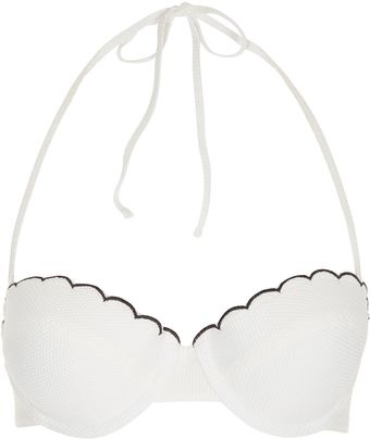 Topshop Scallop Bikini Top - Lyst