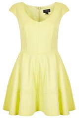 Topshop Ribbed V Front Skater Dress