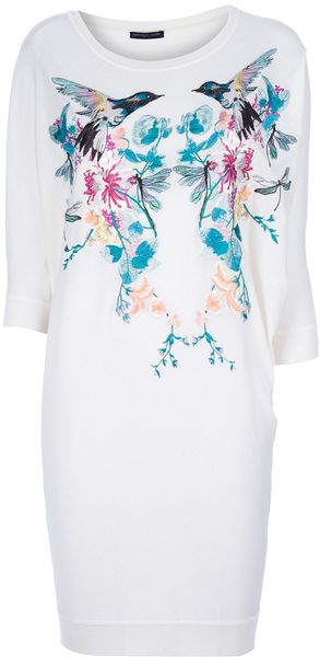 Alexander McQueen Hummingbird Embroidered Dress - Lyst