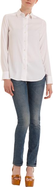 Barneys New York Button Front Silk Shirt - Lyst