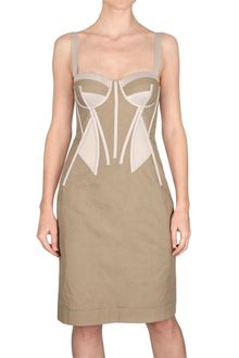 Bottega Veneta Cotton Gabardine Corset Dress - Lyst