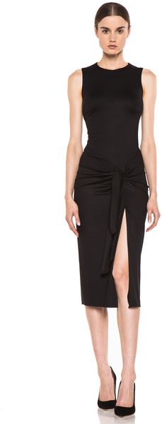 Cushnie Et Ochs Viscose Jersey Sarong Dress in Black - Lyst