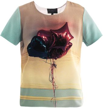 Lulu & Co Balloonprint Silk Top - Lyst