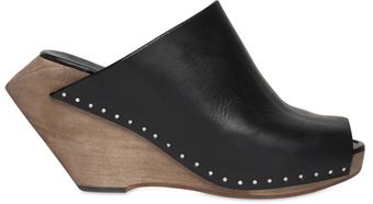 Rick Owens 110mm Leather Open Toe Sabot Wedges - Lyst