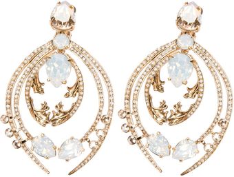 Roberto Cavalli Crystal Clip Earrings - Lyst
