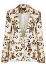 Topshop Pixel Floral Blazer