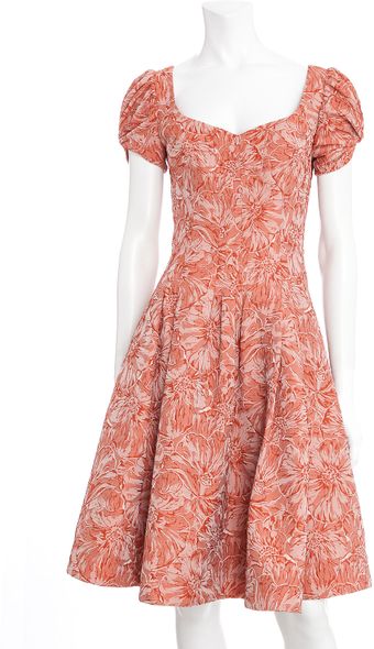 Zac Posen Fit Flare Floral Dress - Lyst