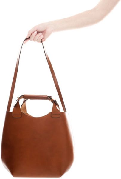 Zara Mini Leather Tote Bag in Brown (leather) | Lyst