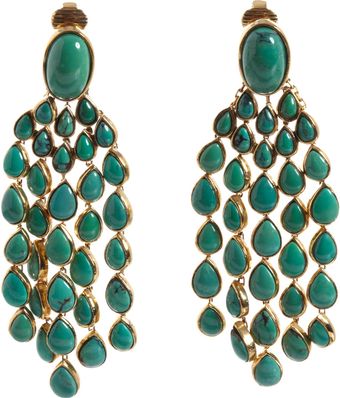 Aurelie Bidermann Turquoise Cherokee Long Drop Earrings - Lyst
