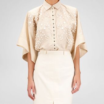 Bottega Veneta Antique Polyester Embroidered Blouse - Lyst