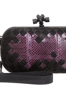 Bottega Veneta Knot Intrecciato Metal Meshsnakeskin Clutch - Lyst