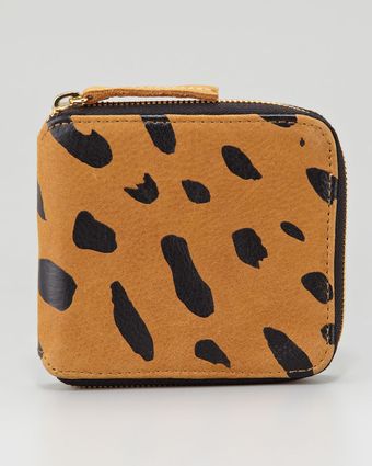 Clare Vivier Jaguarprint Leather Halfzip Wallet - Lyst