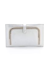 Costume National Silver Clutch with Metal Frame