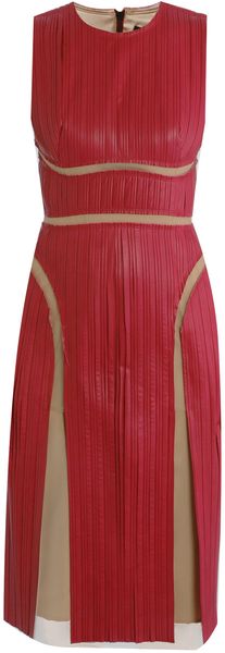 Marios Schwab Leather Pleat Dress - Lyst