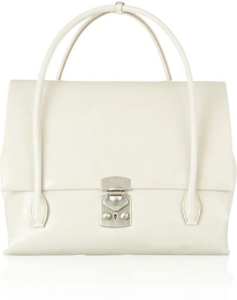Miu Miu Polished Leather Tote - Lyst