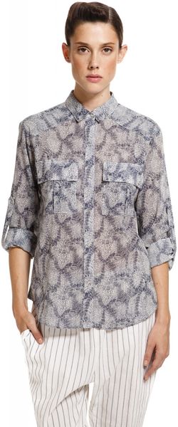 Suno Rolled Sleeve Safari Shirt - Lyst