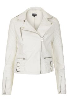 Topshop Quilt Detail Biker Jacket - Lyst