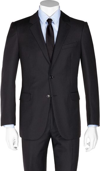 Calvin Klein Suit Pinstriped Black - Lyst