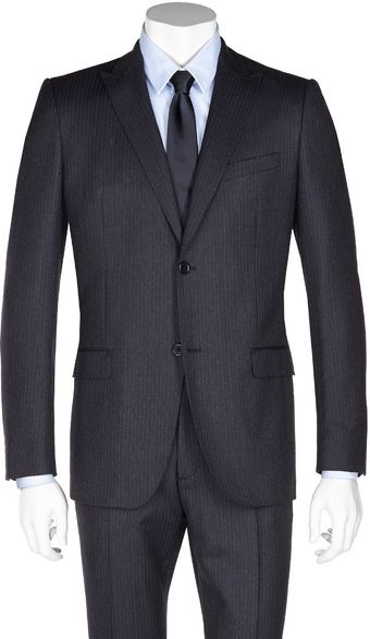 Calvin Klein Suit Pinstriped Dark Grey - Lyst