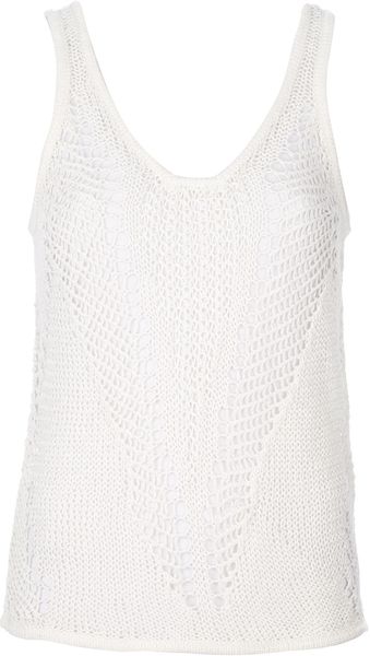Helmut Lang Distressed Loose Knit Vest - Lyst