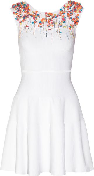 Issa Embellished Stretchjersey Mini Dress - Lyst