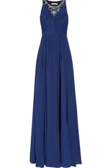 Matthew Williamson Embellished Crinkled Chiffon Gown - Lyst