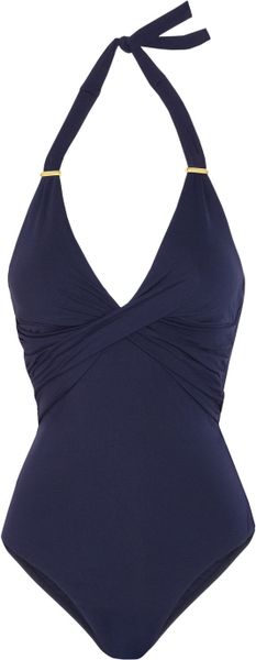 Melissa Odabash Havana Halterneck Swimsuit In Blue Navy Lyst