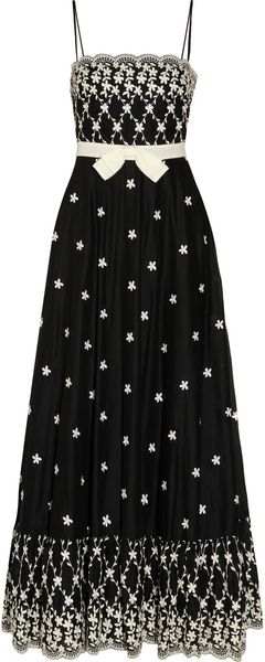 RED Valentino Embroidered Cotton Maxi Dress - Lyst