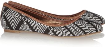 Twelfth Street by Cynthia Vincent Sage Printed Poplin Ballet Flats - Lyst