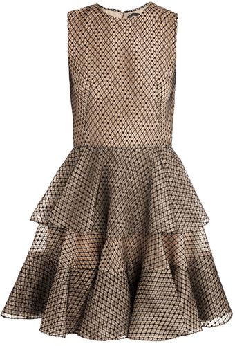 Alexander McQueen Lace Ruffle Dress - Lyst