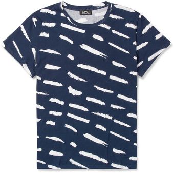 A.P.C. Printed Cotton and Linenblend Tshirt - Lyst