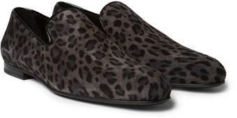 Jimmy Choo Sloane Leopard Print Suede Slippers - Lyst