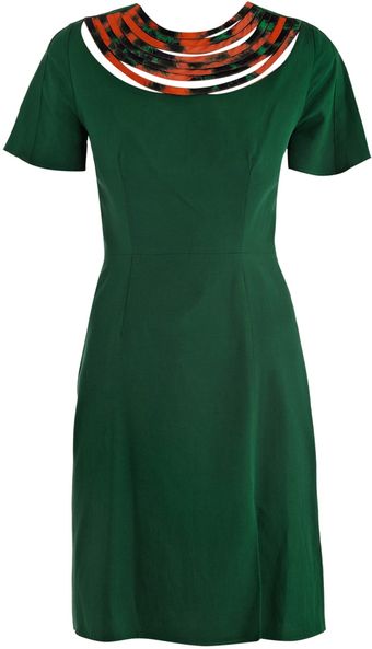 Kenzo Contrast Necklace detail Dress - Lyst