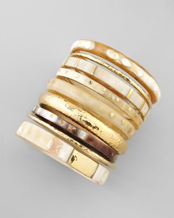 Ashley Pittman Nene Horn Bronze Bangles - Lyst